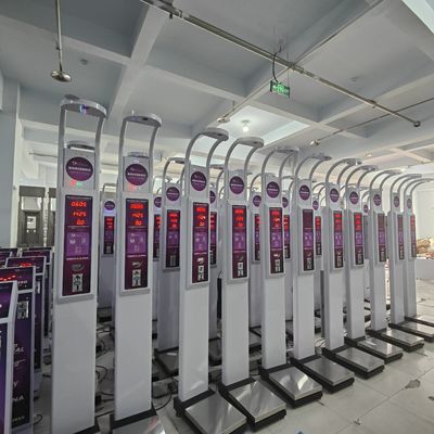 Máquina de medição de altura e peso de aço, movida por moedas, com tamanho de embalagem 104*34*35cm