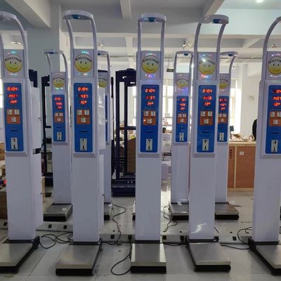 Máquina de medição de altura e peso de aço, movida por moedas, com tamanho de embalagem 104*34*35cm