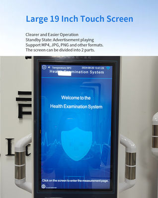Máquina de análise de corpo de aço de tela sensível ao toque LCD de 19 polegadas para checagem de saúde Android