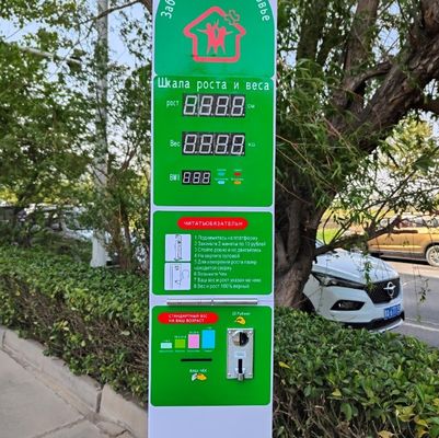 Balança pessoal operada por moedas com tela LCD sensível ao toque de 10,2 &quot;e função de publicidade
