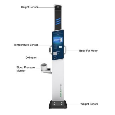 Escala de medição de altura e peso de tela LCD sensível ao toque operada por moeda com interface RS232