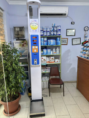 Máquina de peso e altura do IMC por ultra-som para farmácia Vending Altura 60-200cm