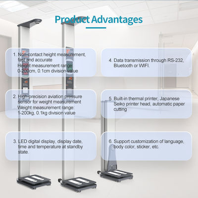 Melhor máquina de medição de peso corporal e altura 33*46*230cm com opção de tela LED/LCD