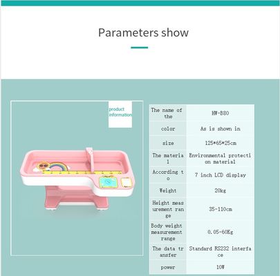 Display LED Tipo Bebê recém-nascido Balança eletrônica para bebê com detector de importação de ultra-som