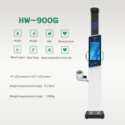 Analisador corporal de tela sensível ao toque LCD de 19&quot; para análise abrangente do peso e da altura dos adultos