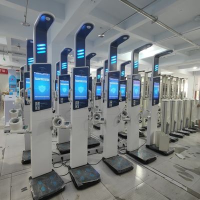 Máquina de análise de gordura corporal de bioimpedância com ecrã de grande ecrã e ecrã de publicidade