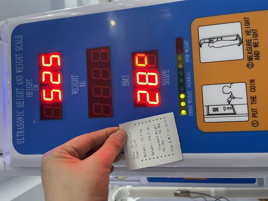 500kg 200kg Ultrassom Moeda Operada Peso e Altura Escala BMI IMC Vending Farmácia Saldo