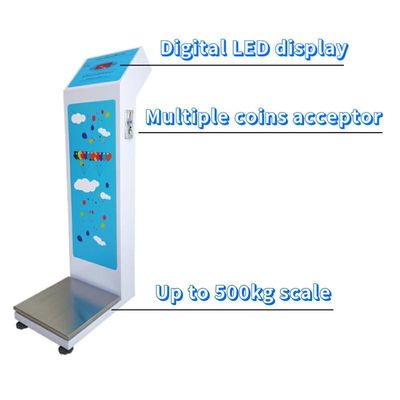 AC 100-240V Fornecimento de energia Balanças de pesagem de bagagem operadas por moedas com N.W/G.W de 27KG/30KG