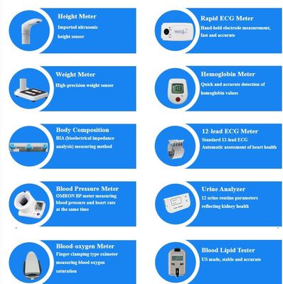 LEKA Balança de Gordura Corporal O Último Quiosque de Saúde para Diagnóstico Rápido e 15' LCD Display