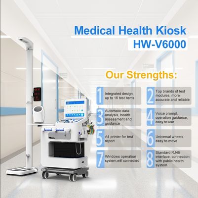 Equipamento de telemedicina HW-V6000 Quiosque de verificação médica todo-em-um com ecrã LCD