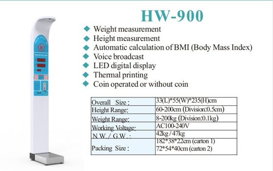 Escala de altura e peso de moedas compactas para centros comerciais de farmácias G.W. 47KG