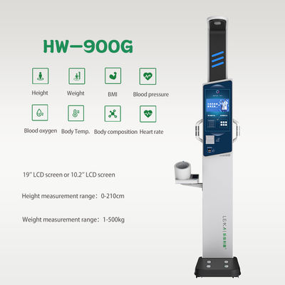 Máquina de IMC OEM ODM para comprovação da composição corporal de altura, peso, tamanho geral 43*61*240cm