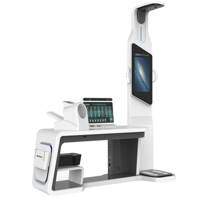 Estação de verificação do corpo de telemedicina todo-em-um com escala de altura e peso ultra-sônica