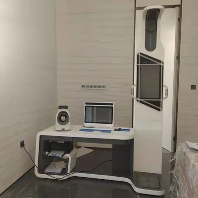 Estação de verificação do corpo de telemedicina todo-em-um com escala de altura e peso ultra-sônica