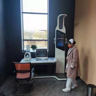 Estação de verificação do corpo de telemedicina todo-em-um com escala de altura e peso ultra-sônica