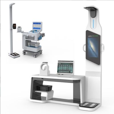 Estação de verificação do corpo de telemedicina todo-em-um com escala de altura e peso ultra-sônica