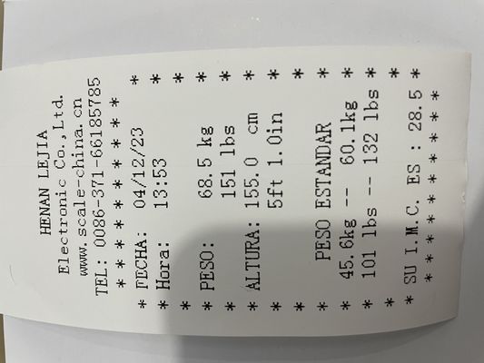 Tamanho de embalagem conveniente Escala digital operada por moeda para medição de altura e peso