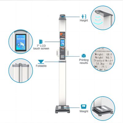 HW-700A Escala de gordura corporal por ultra-som com análise da composição corporal humana e peso corporal de 30 kg