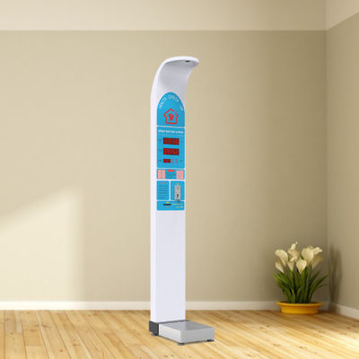 Smart AC100-240V Operação de moedas Altura Peso Balança corporal Venda com impressão G.W 47kg