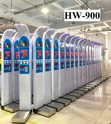 Máquina de venda automática de altura e peso corporal HW-900 para o IMC operado por moedas em árabe espanhol